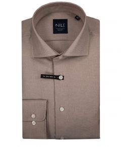 Nils overhemd - slim fit - bruin